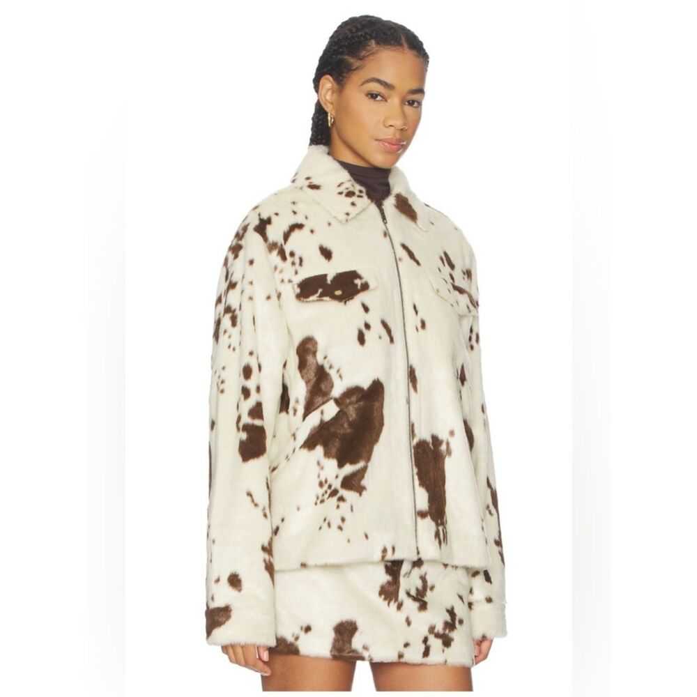 NWT Lovers and Friends Nash Jacket in Cow Print calf hair - Picture 5 of 10